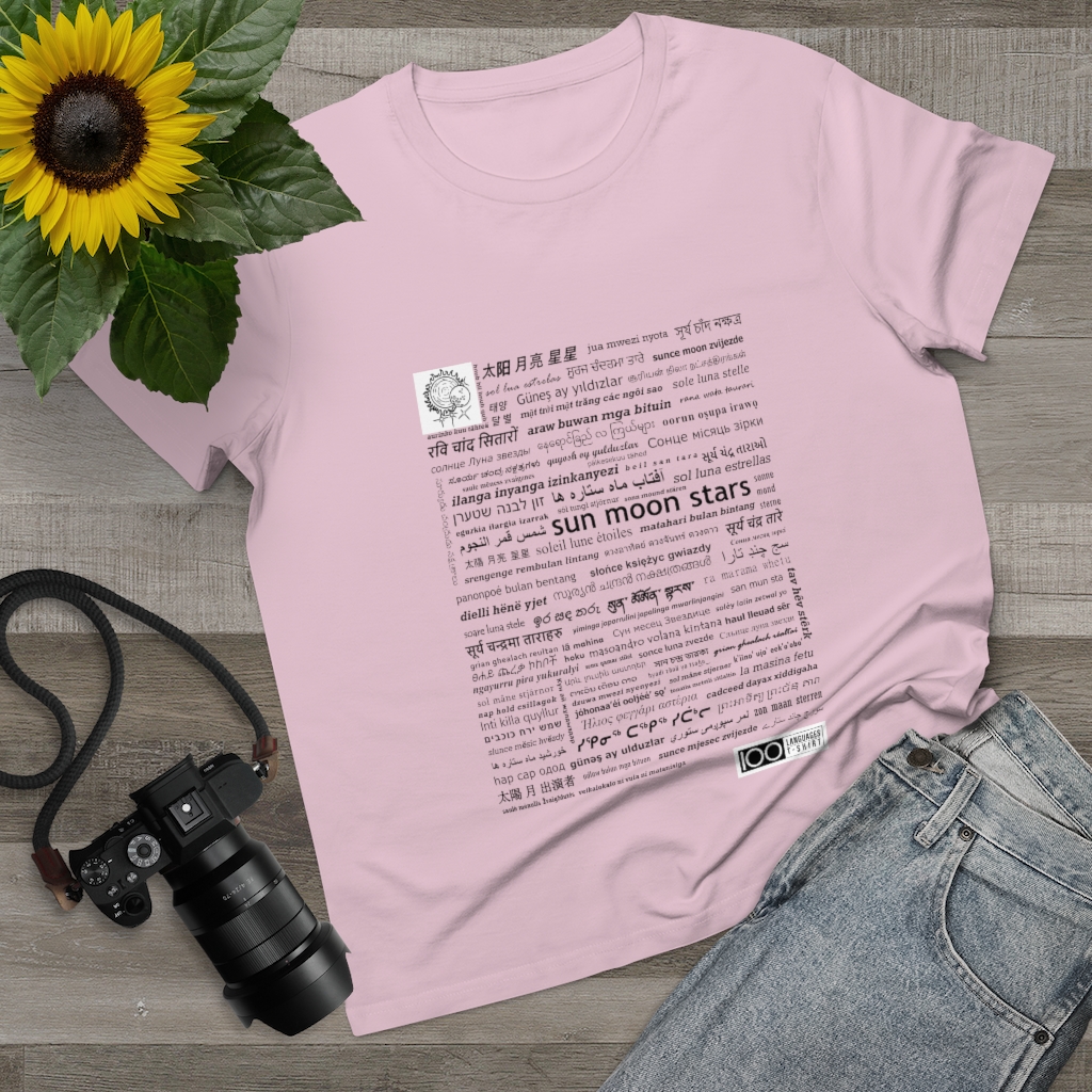 Women's Sun Moon Stars Tee - black print - Image 14