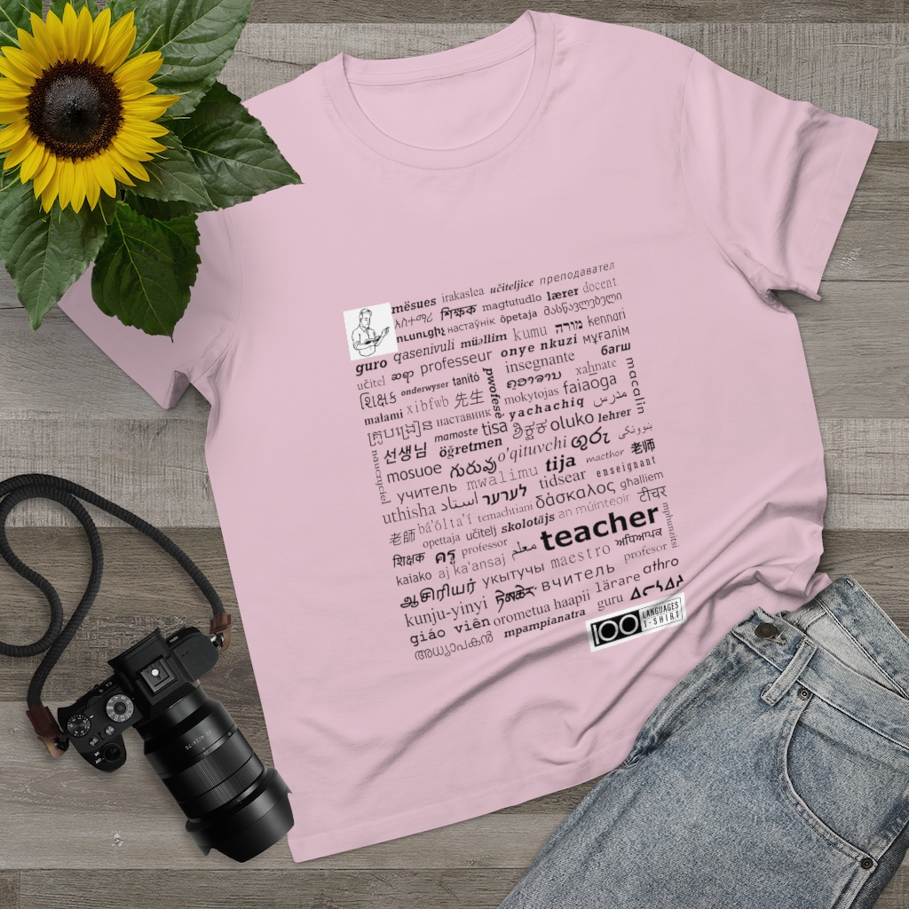 Women's Teacher Tee - black print - Image 14