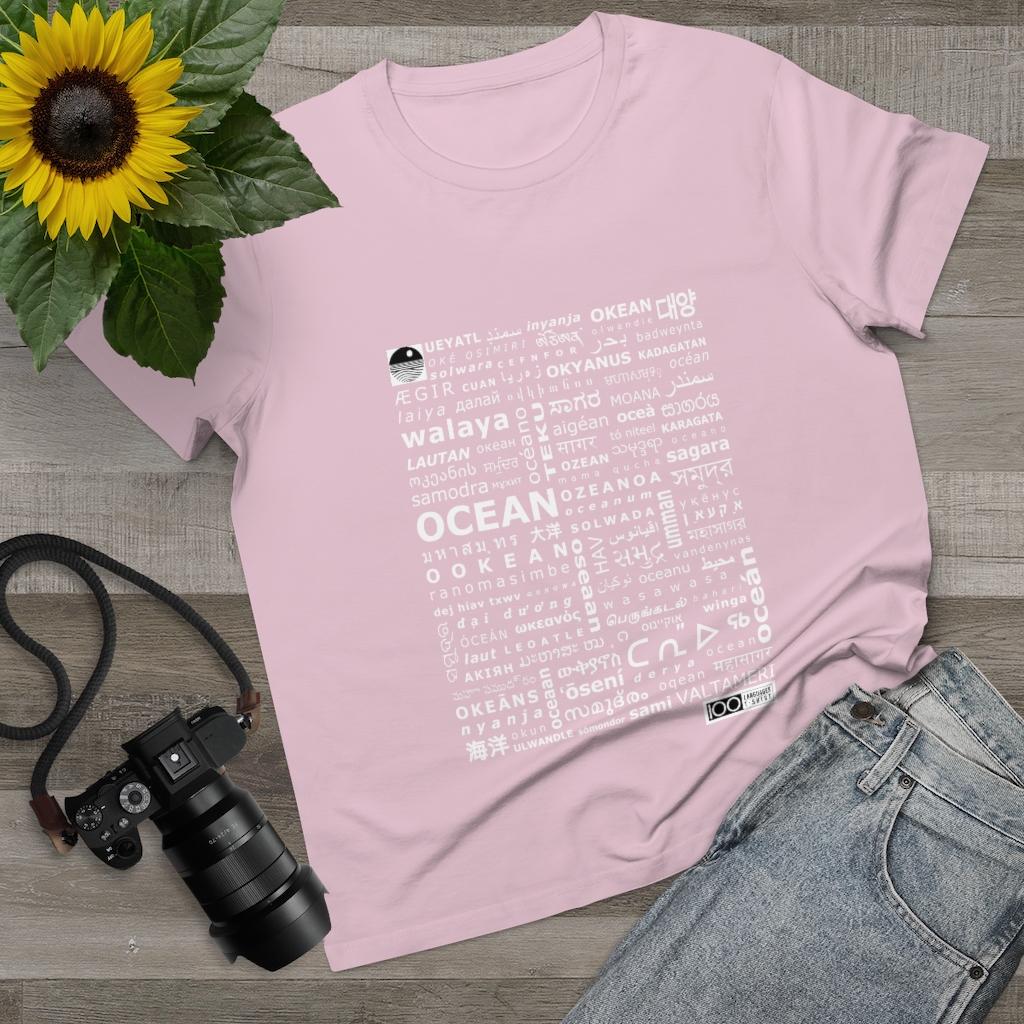 Women's Ocean Tee - white print - Image 14