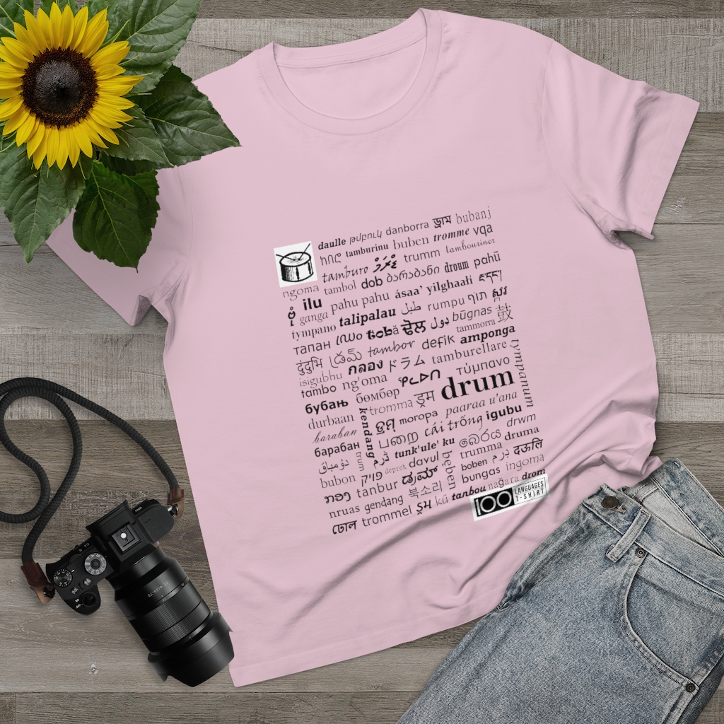 Women's Drum Tee - black print - Image 14