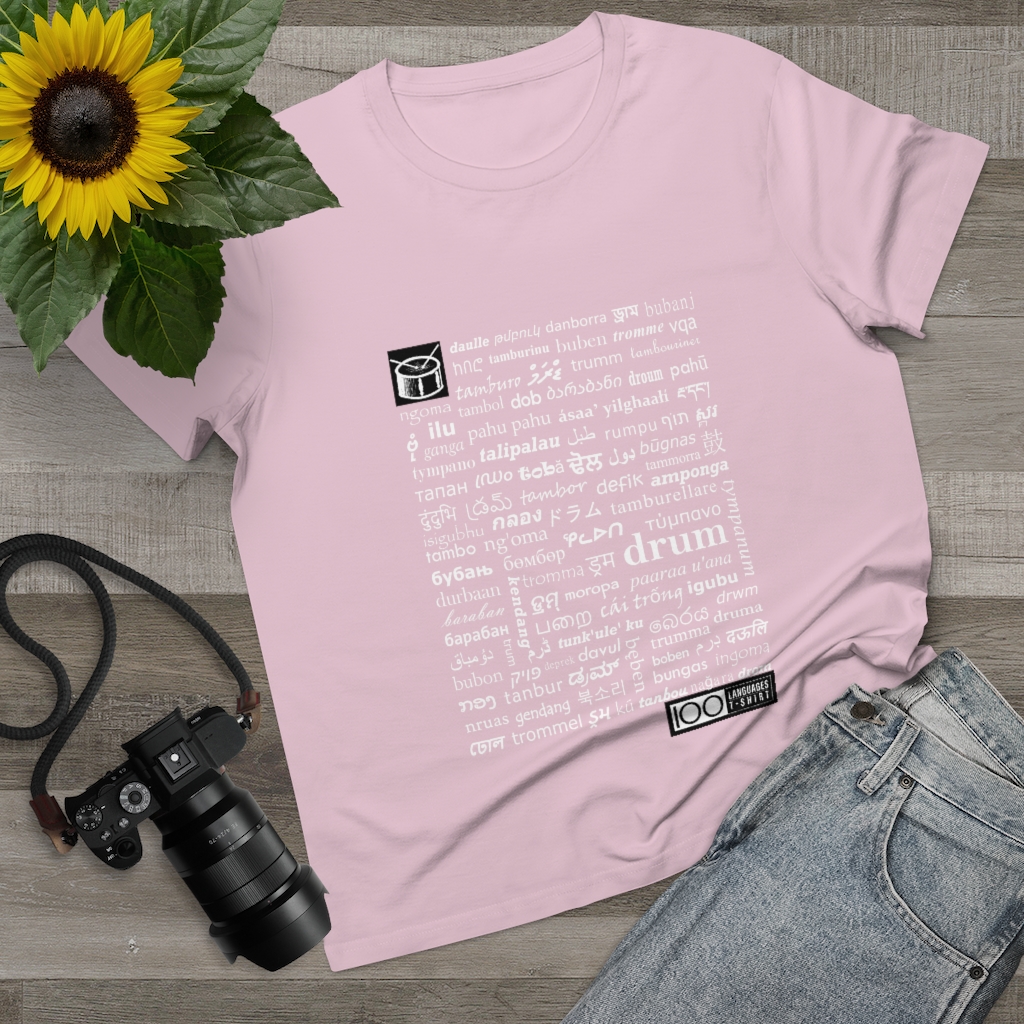 Women's Drum Tee - white print - Image 14
