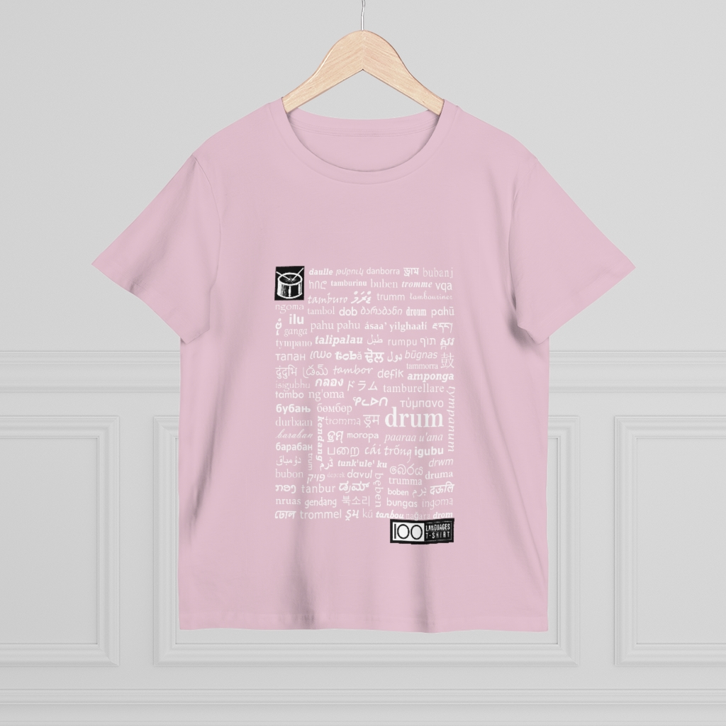 Women's Drum Tee - white print - Image 16