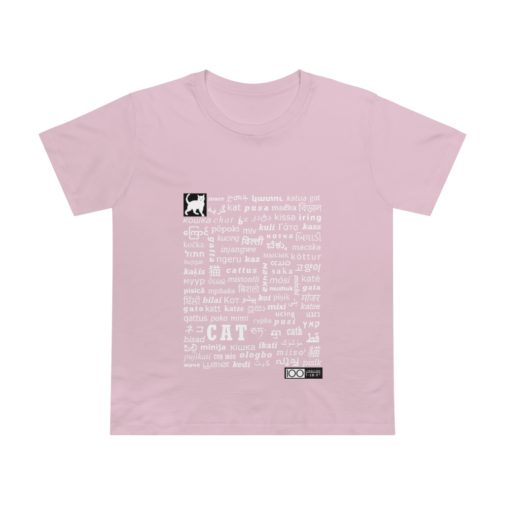 Women's Cat Tee - white print - Image 13