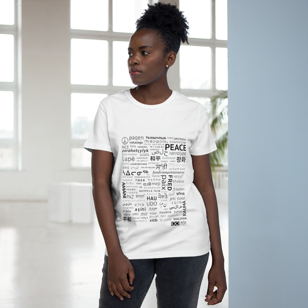 Women's Peace Tee - black print - Image 3