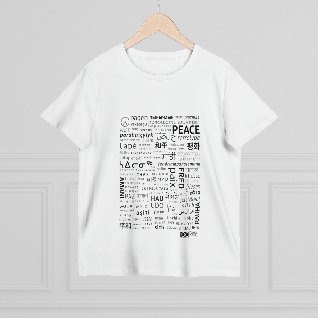 Women's Peace Tee - black print - Image 4