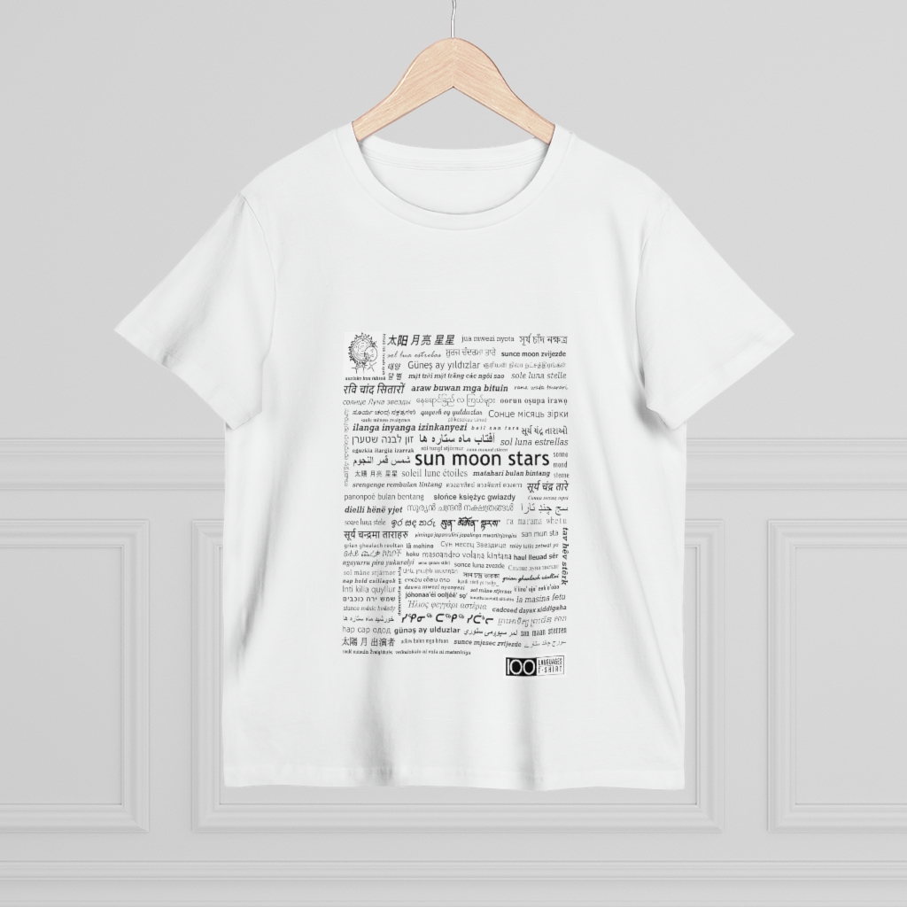 Women's Sun Moon Stars Tee - black print - Image 4