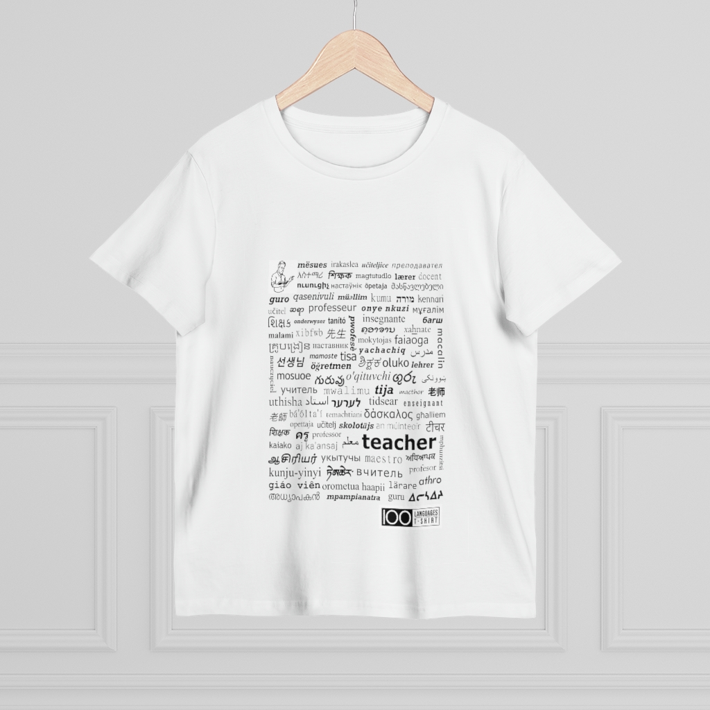 Women's Teacher Tee - black print - Image 4