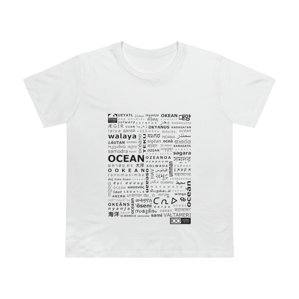 Women's Ocean Tee - black print - Image 2