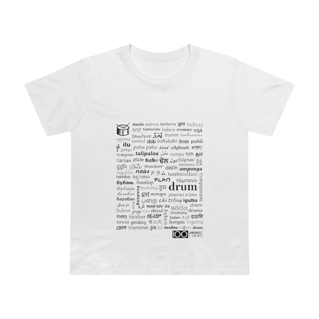 Women's Drum Tee - black print