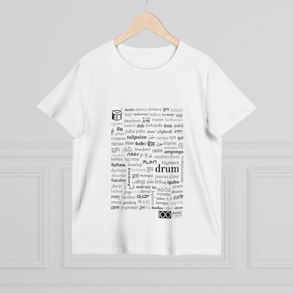 Women's Drum Tee - black print - Image 4