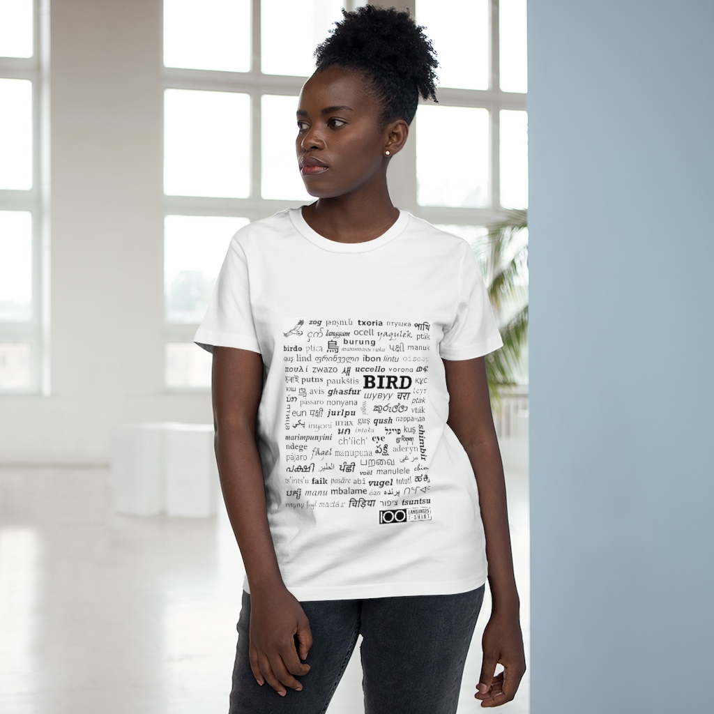 Women's Bird Tee - black print - Image 3
