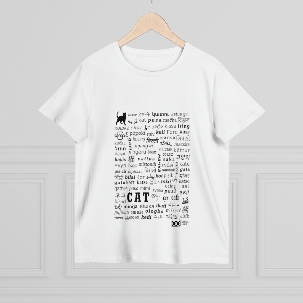 Women's Cat Tee - black print - Image 4