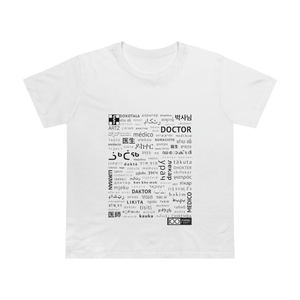 Women's Doctor Tee - black print - Image 5