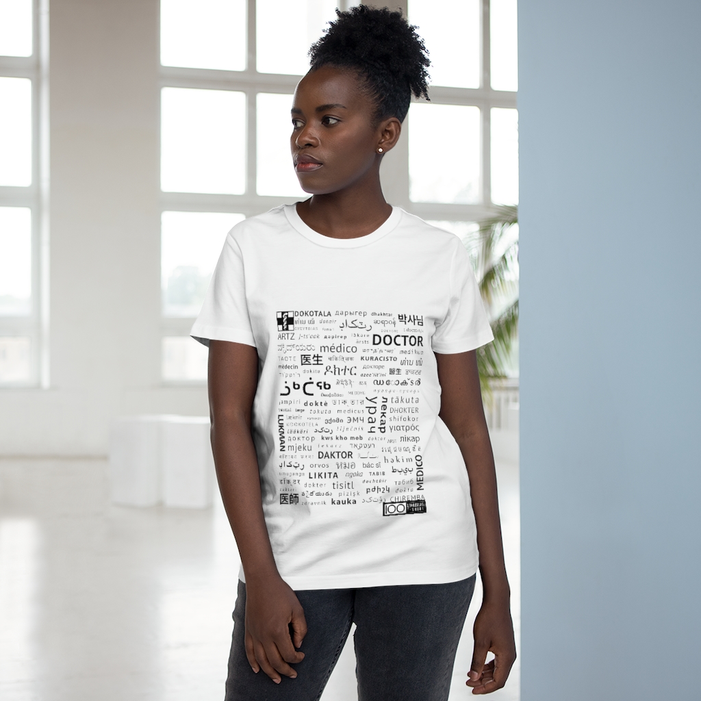 Women's Doctor Tee - black print - Image 7