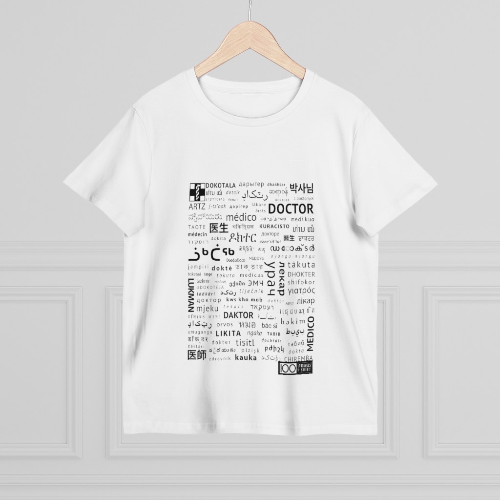 Women's Doctor Tee - black print - Image 8