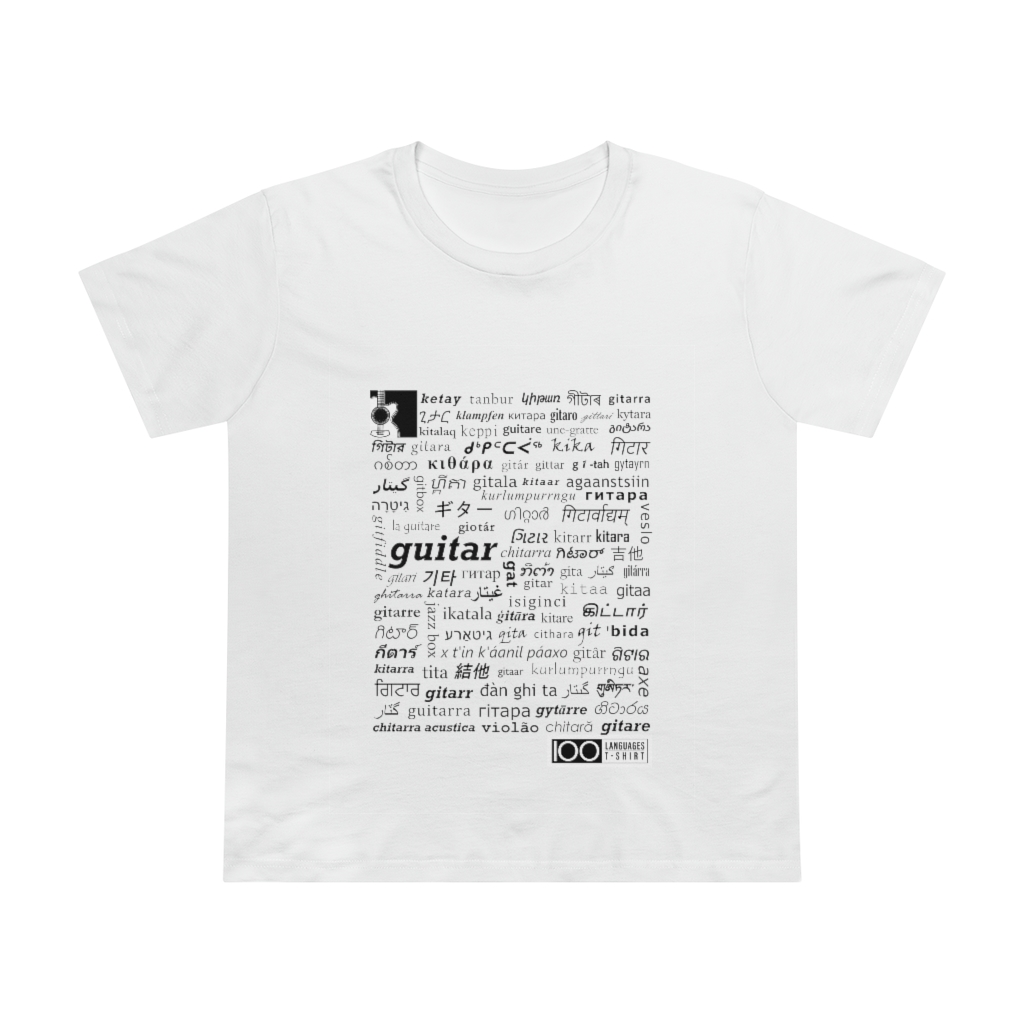 Women's Guitar Tee - black print