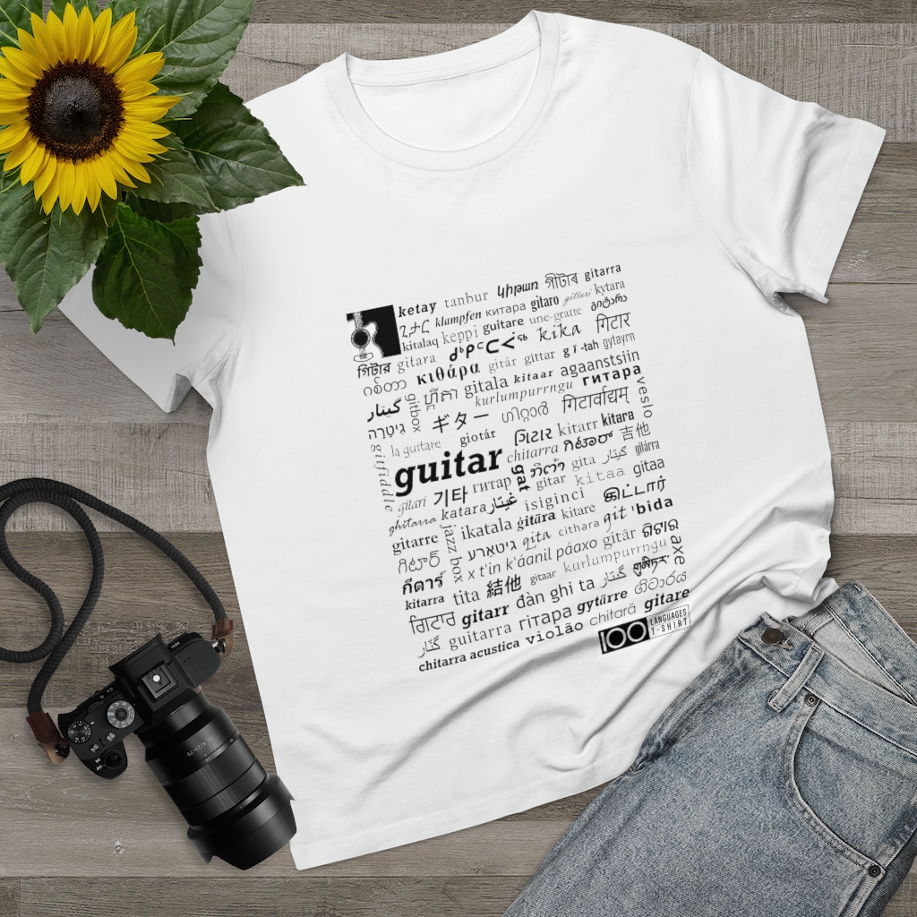Women's Guitar Tee - black print - Image 2