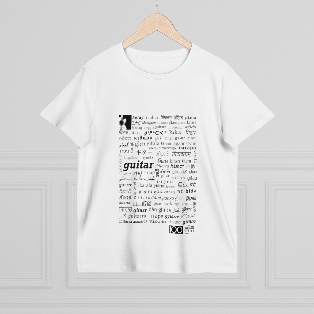 Women's Guitar Tee - black print - Image 4