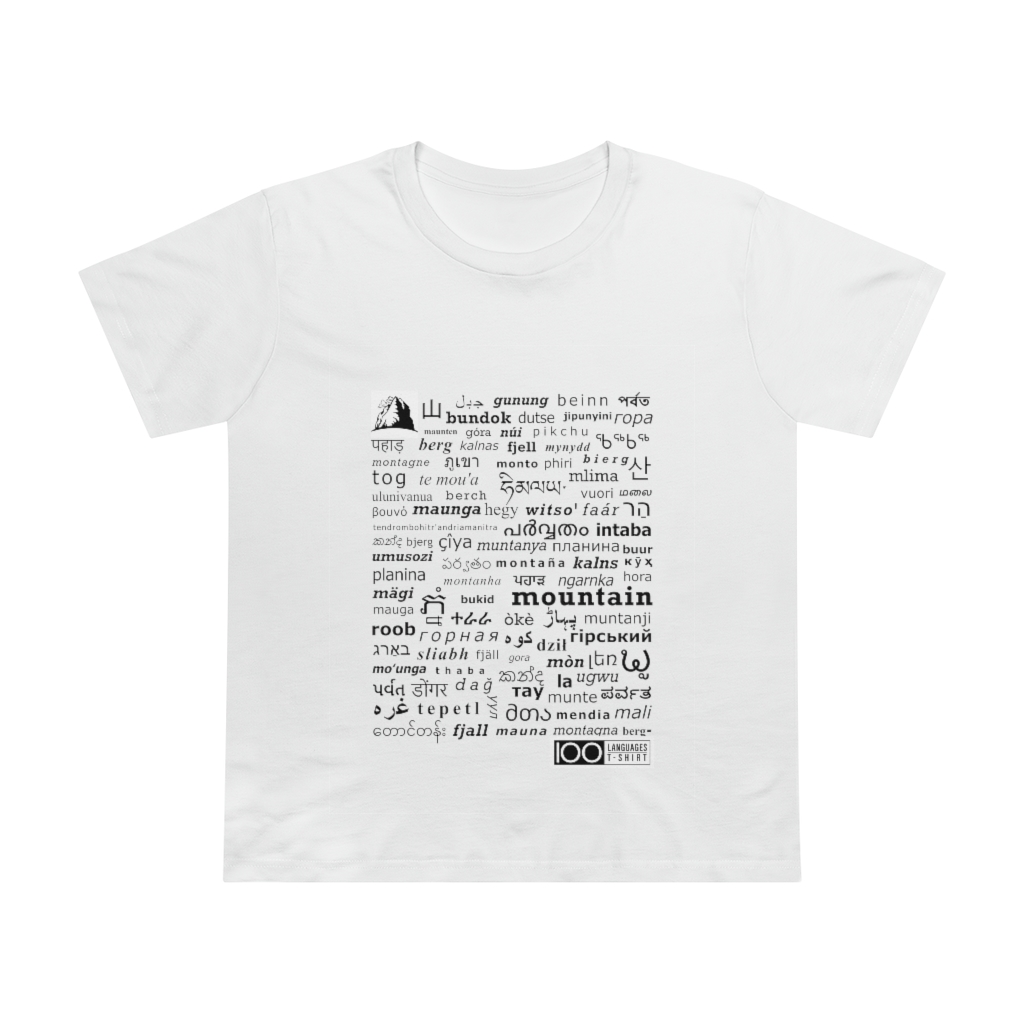 Women's Mountain Tee - black print