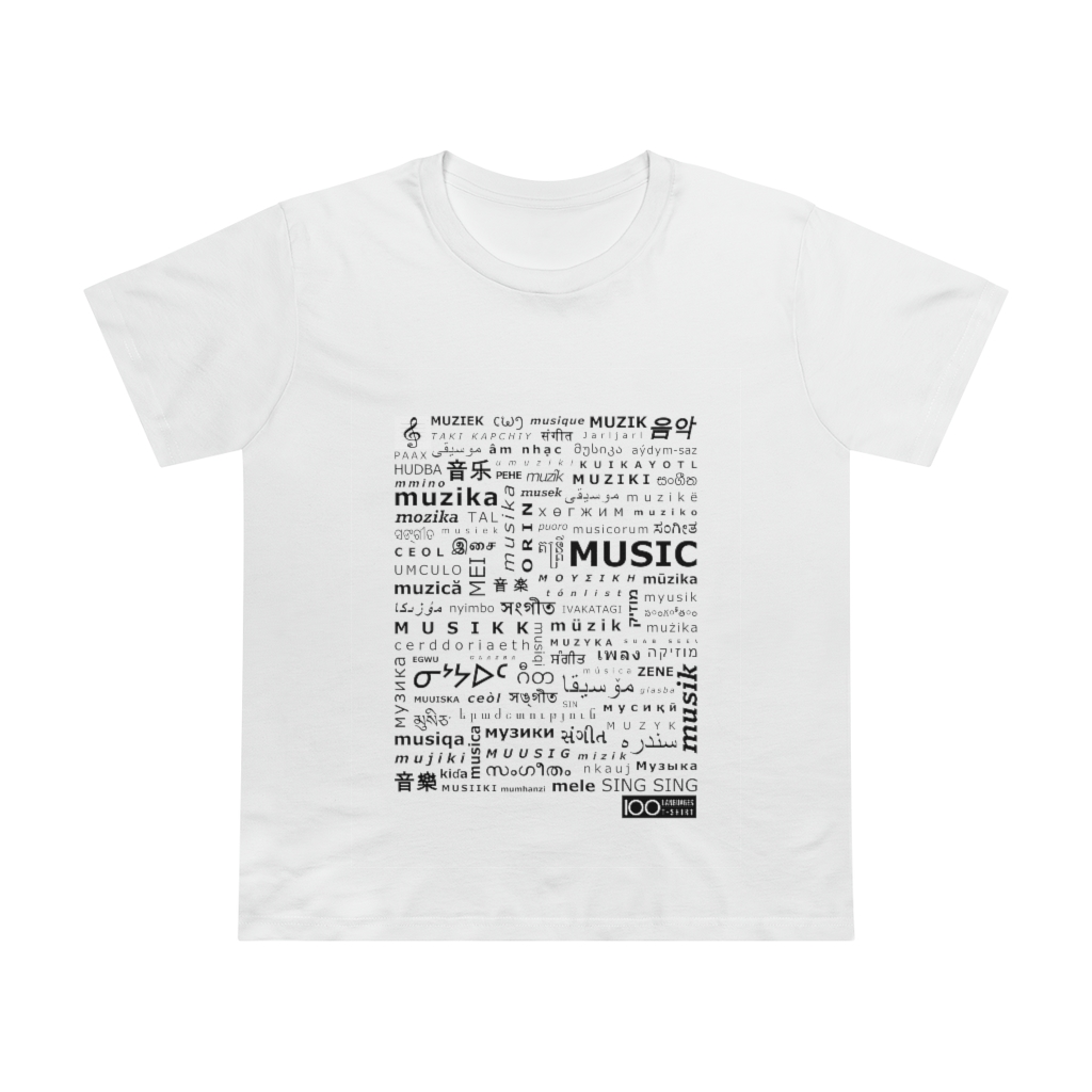 Women's Music Tee - black print