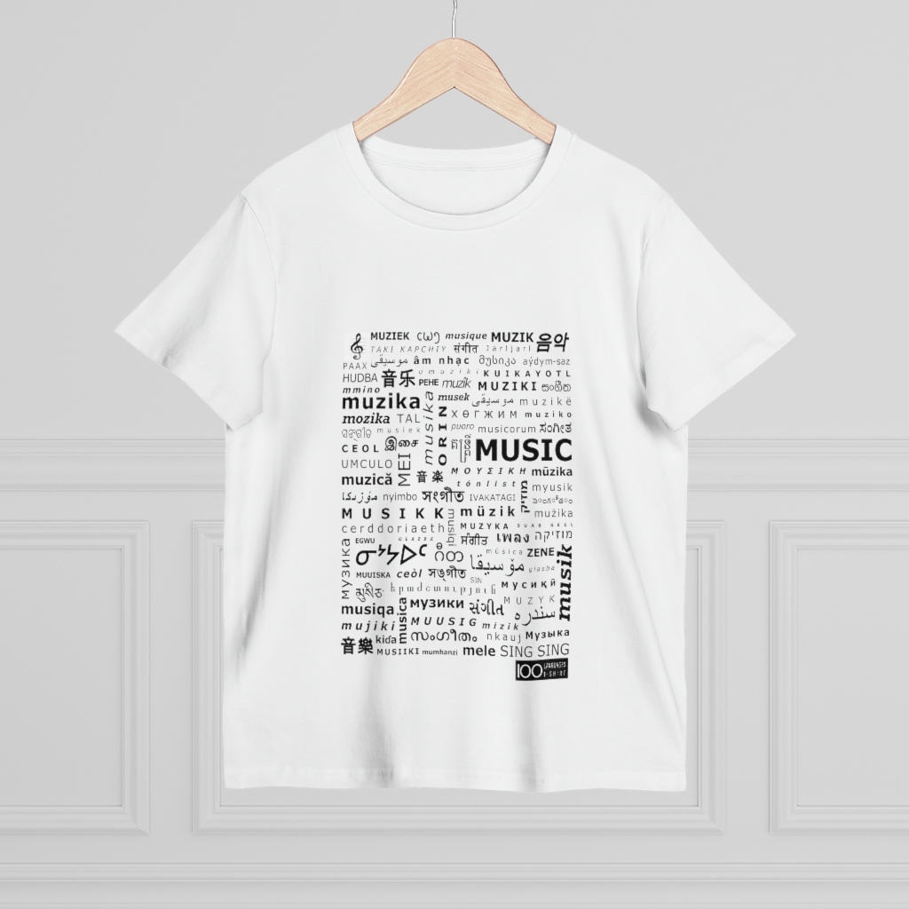 Women's Music Tee - black print - Image 4