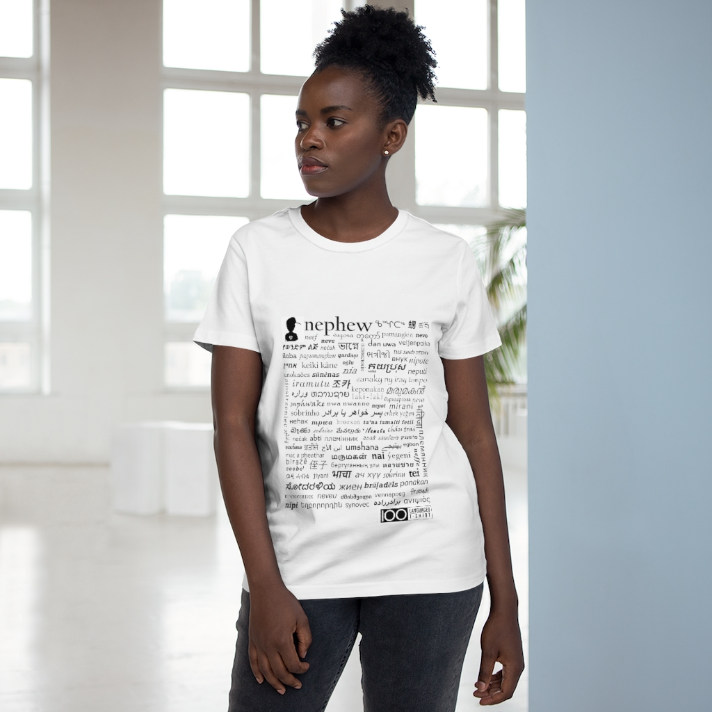 Women's Nephew Tee - black print - Image 7