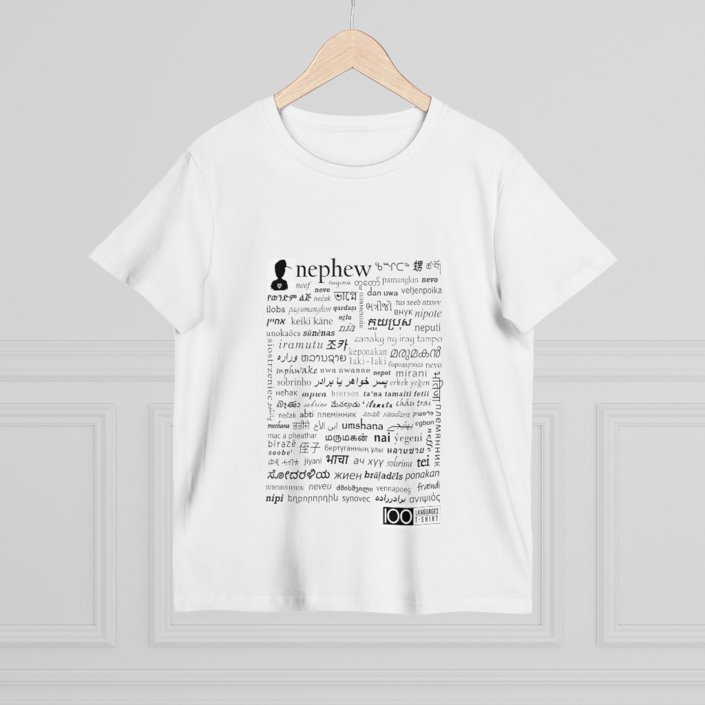 Women's Nephew Tee - black print - Image 8
